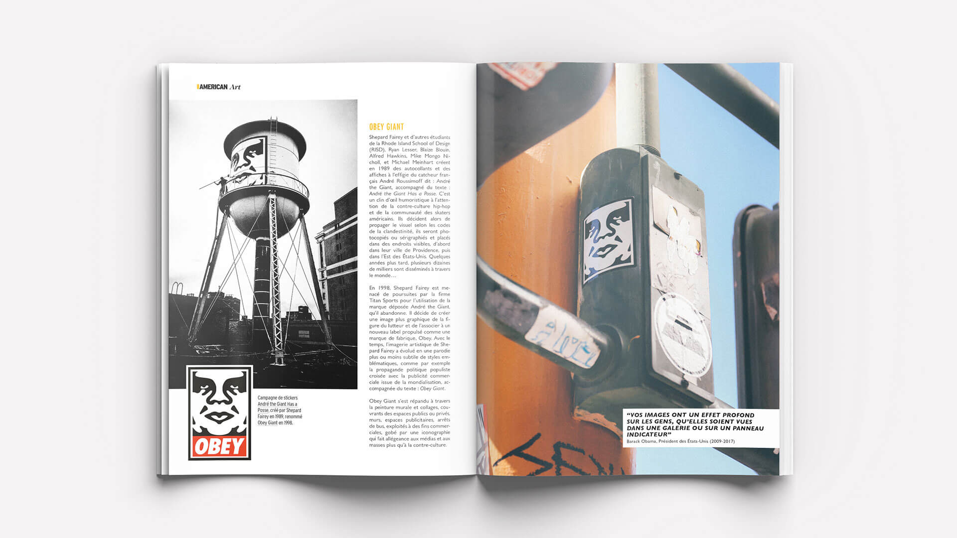 American Art Shepard Fairey Obey magazine layout