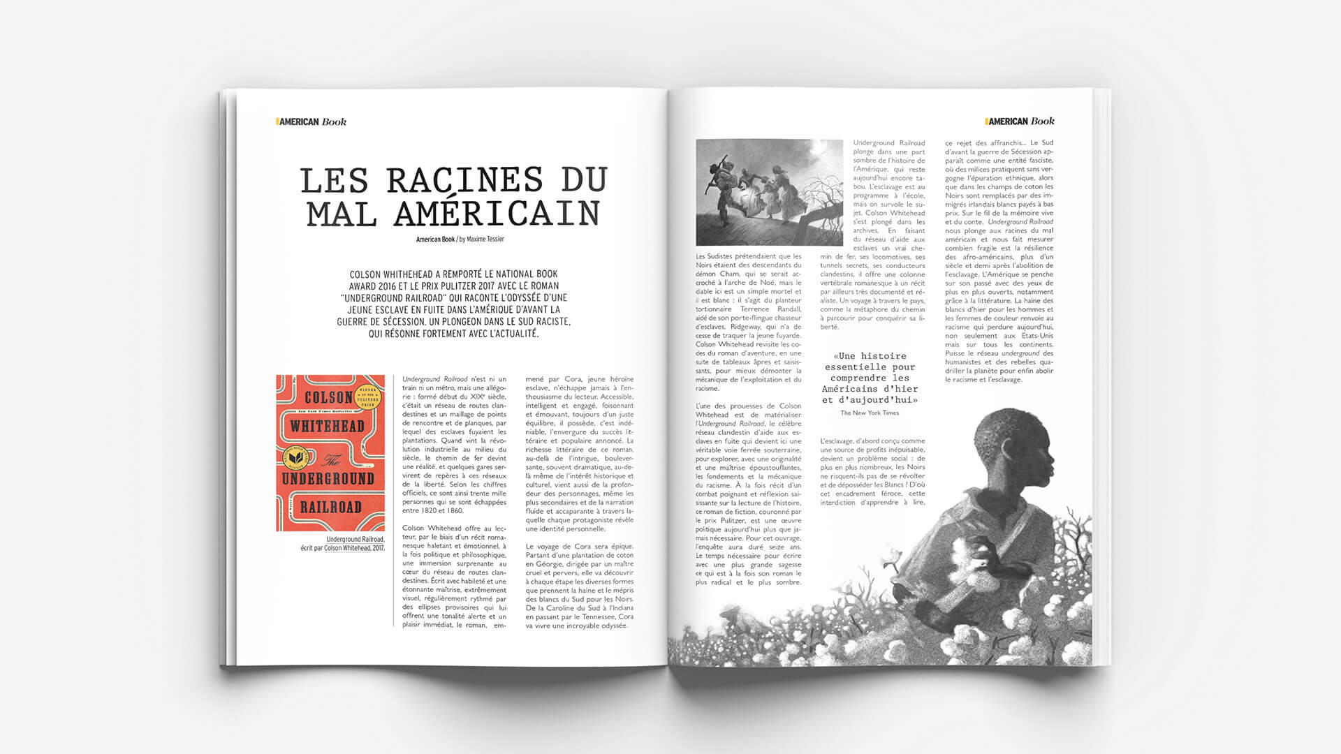 American Book Colson Whitehead The Underground Railroad magazine layout