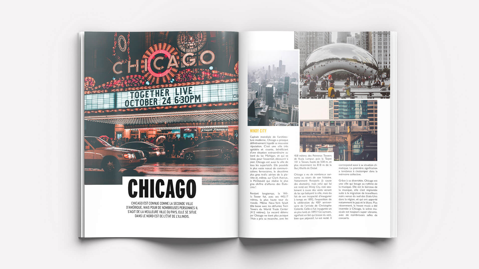 American City Chicago, Illinois magazine layout