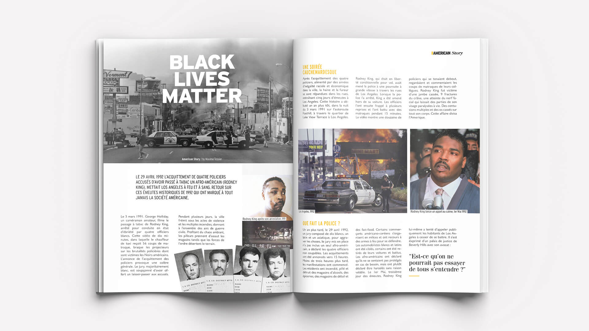 American Story Rodney King LA Riots 1992 magazine layout