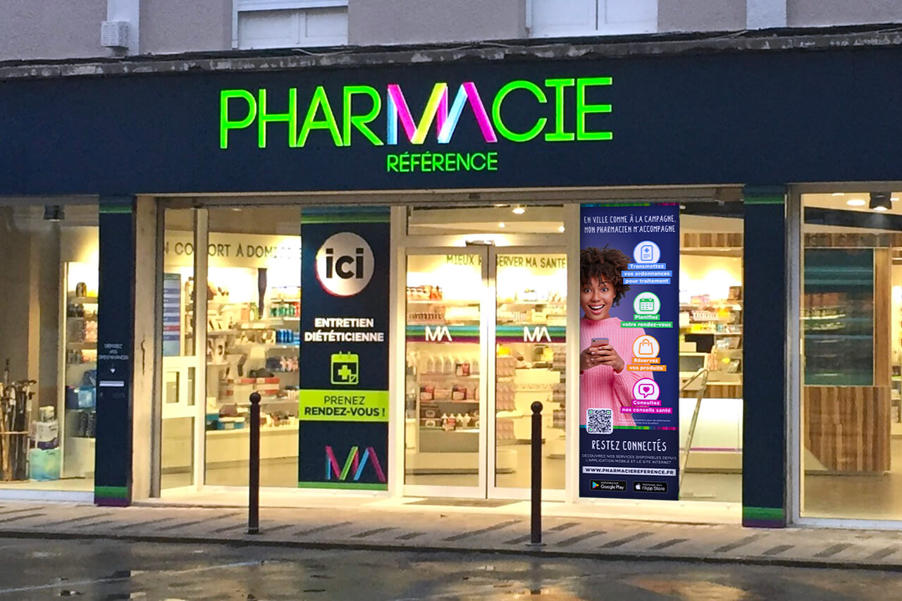 Pharmacie Référence Groupe - Communication vitrine pharmacie MPR PHR