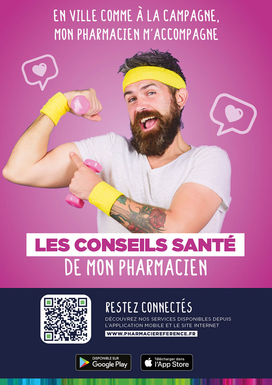 Pharmacie Référence Groupe - Affiche service application Conseils Santé
